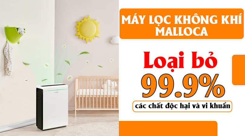 Máy lọc không khí Malloca loại bỏ vi khuẩn